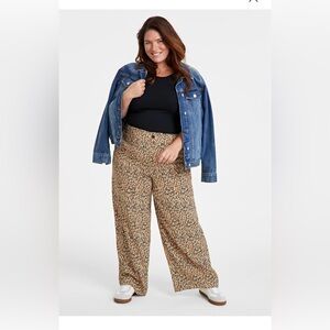 On 34th Leopard Print Wide-Leg Pants